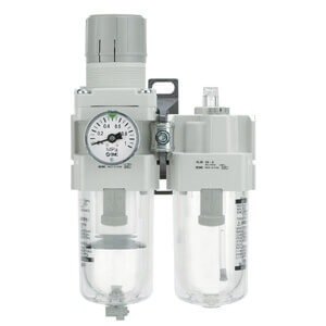 AC10A-40A-A (FRL), Modular Type, Filter Regulator + Lubricator | AC10A-M5C-A